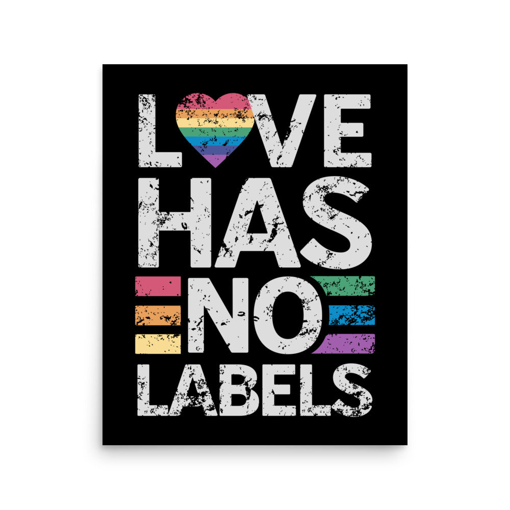 Love has no Labels Schwarz Poster