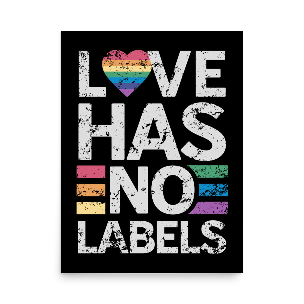 Love has no Labels Schwarz Poster