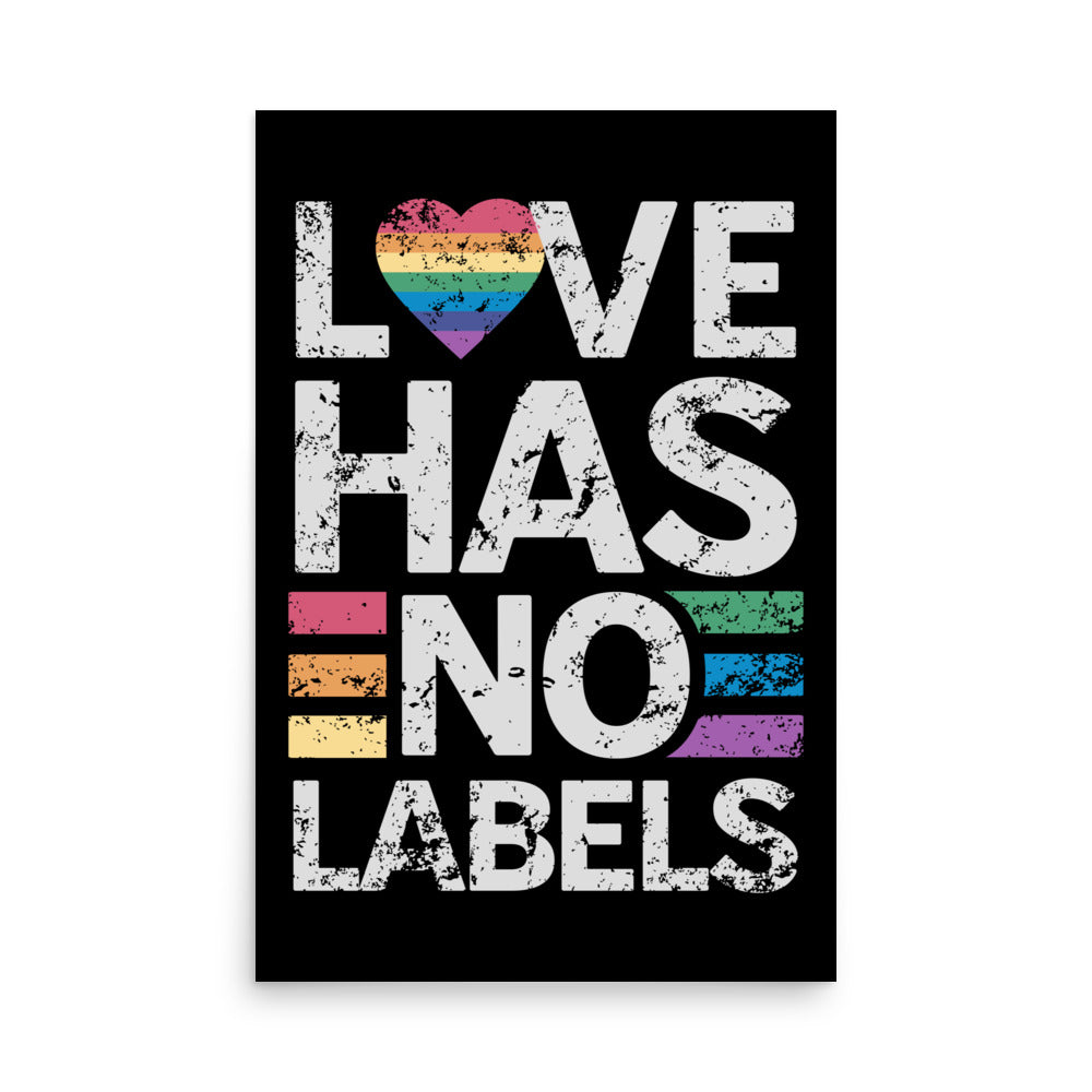 Love has no Labels Schwarz Poster