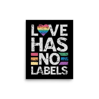 Love has no Labels Schwarz Poster