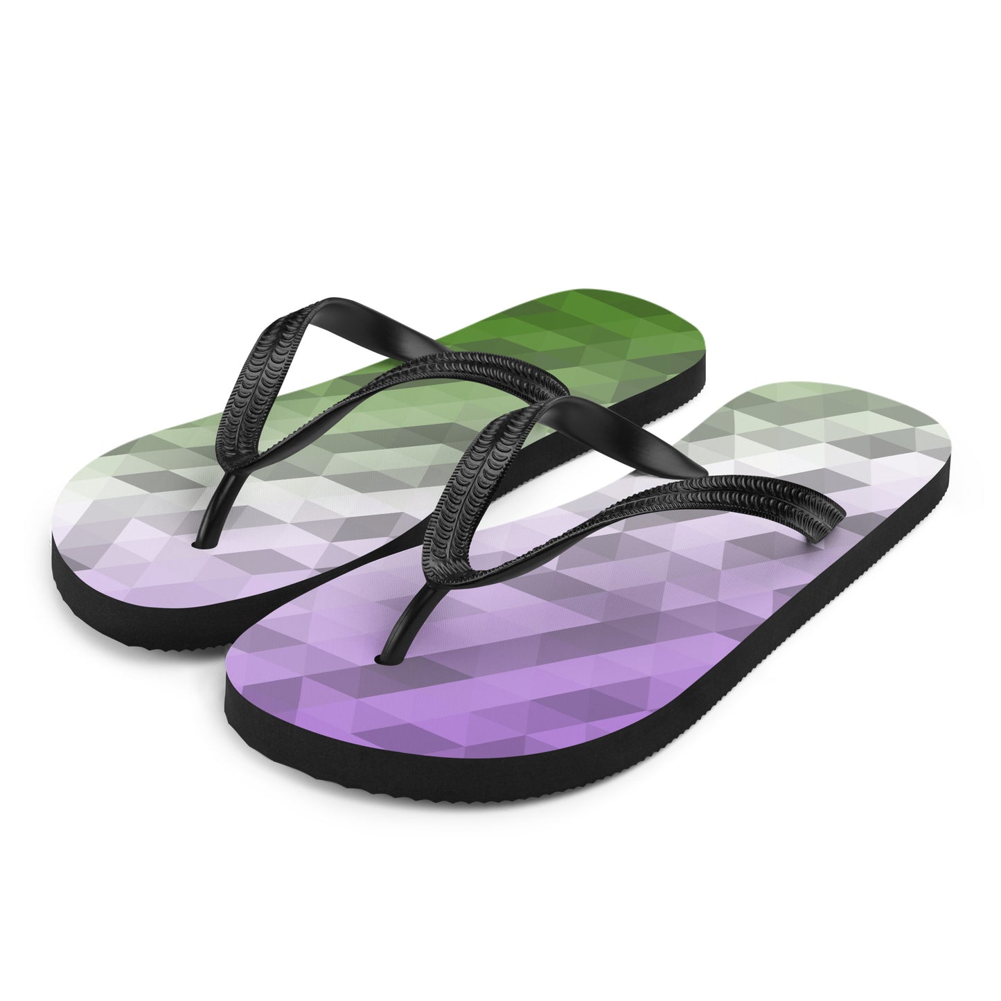 Genderqueer Farben Low Poly Flip Flops