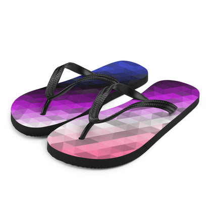 Genderfluid Farben Low Poly Flip Flops