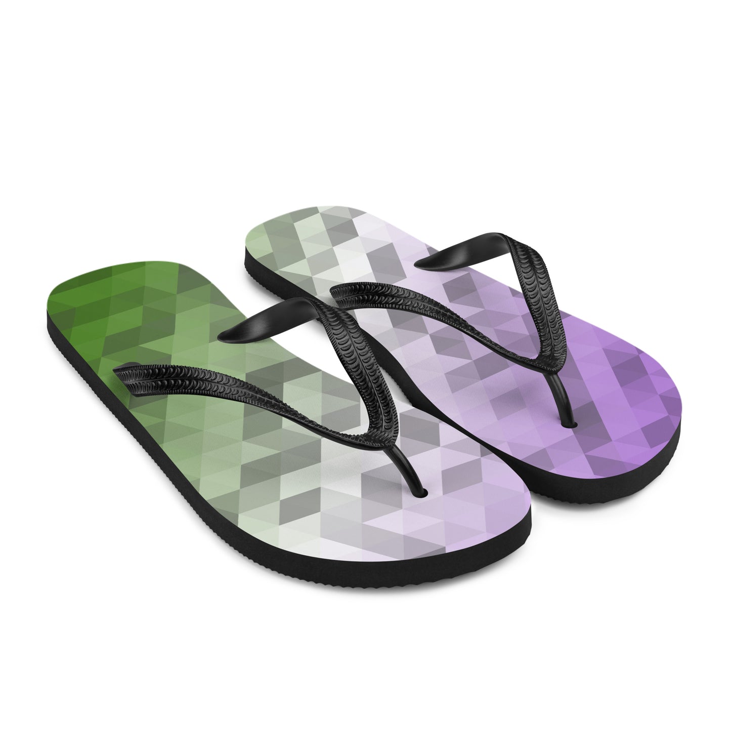 Genderqueer Farben Low Poly Flip Flops