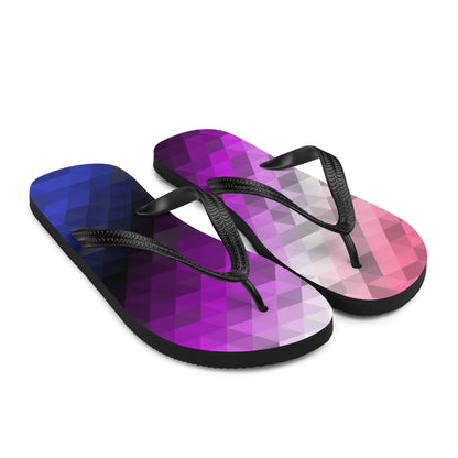 Genderfluid Farben Low Poly Flip Flops