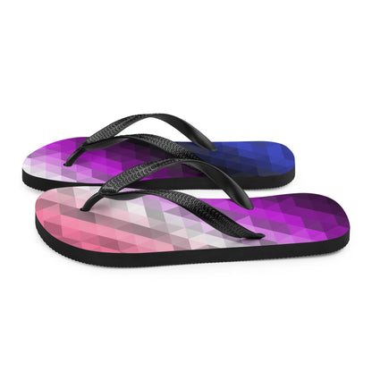 Genderfluid Farben Low Poly Flip Flops