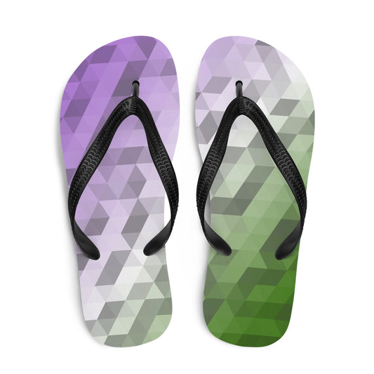 Genderqueer Farben Low Poly Flip Flops