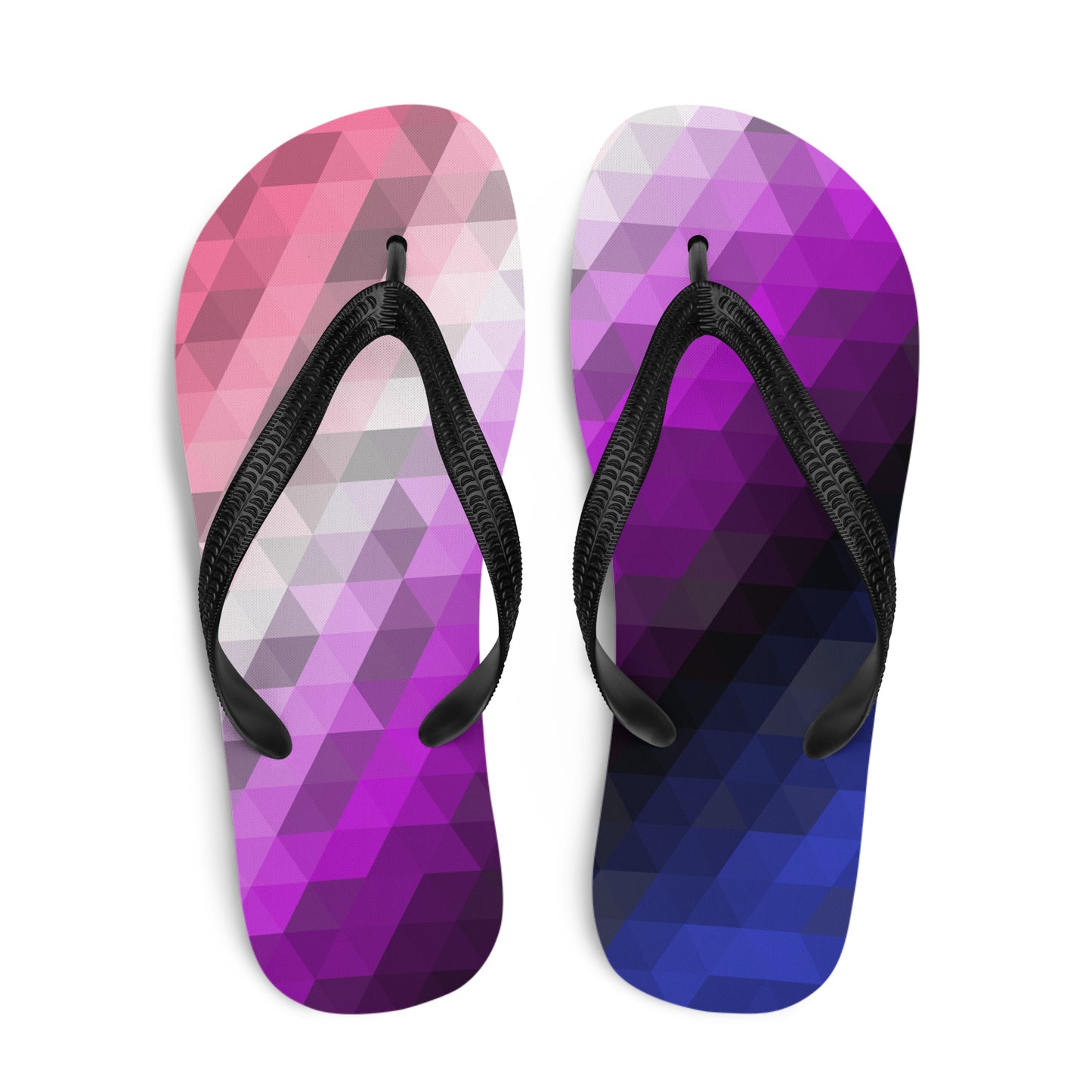 Genderfluid Farben Low Poly Flip Flops